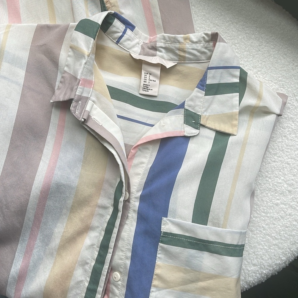H&M premium stripe shirt dress tunic